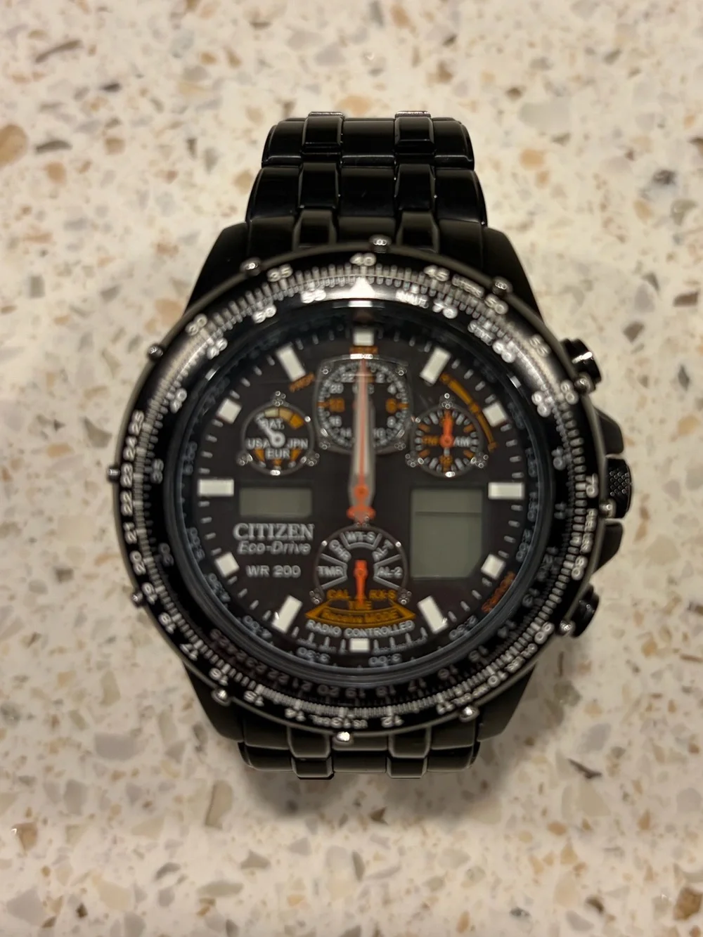 Citizen Black Men’s Analog-Digital chronograph Skyhawk. Great condition.